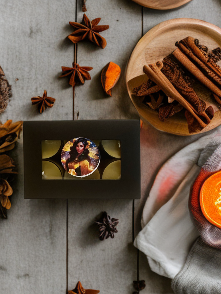 Beeswax Aromatherapy Candles - Cinnamon Bark and Sweet Italian Orange Tealight Pack