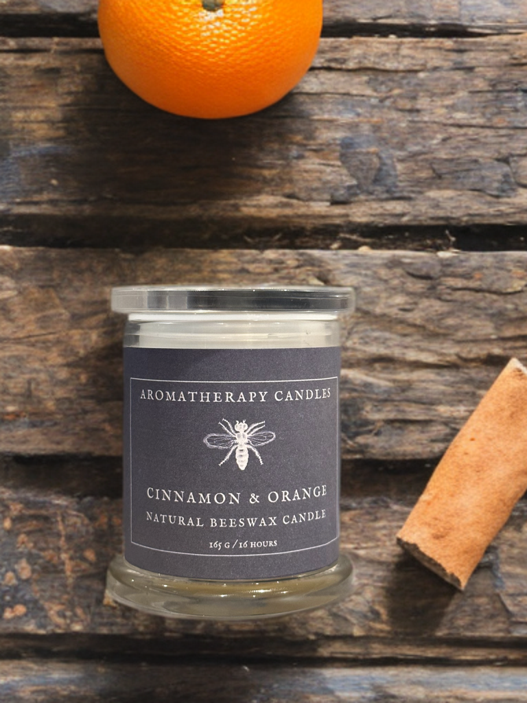 Beeswax Aromatherapy Candles - Cinnamon Bark and Sweet Italian Orange