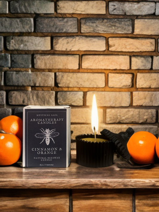 Beeswax Aromatherapy Candles - Cinnamon Bark and Sweet Italian Orange